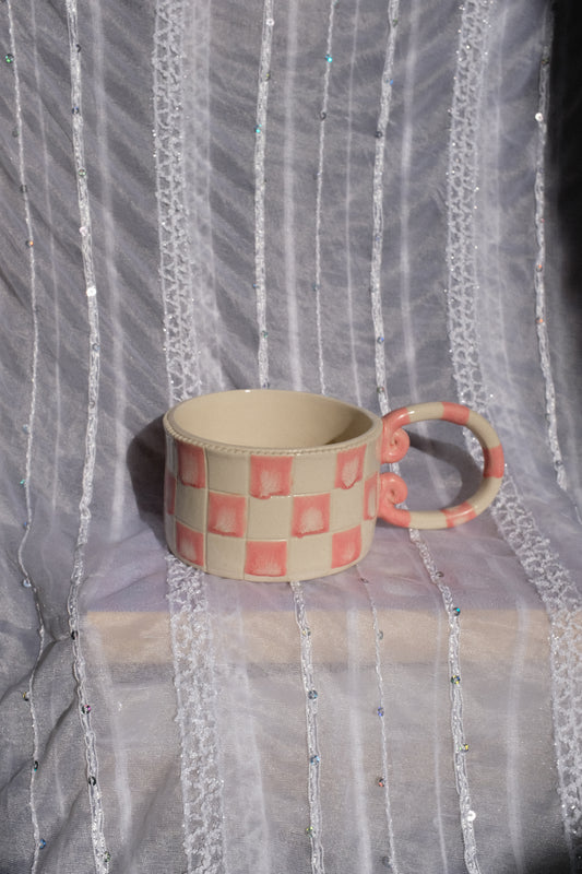 Pink Chequered Mug