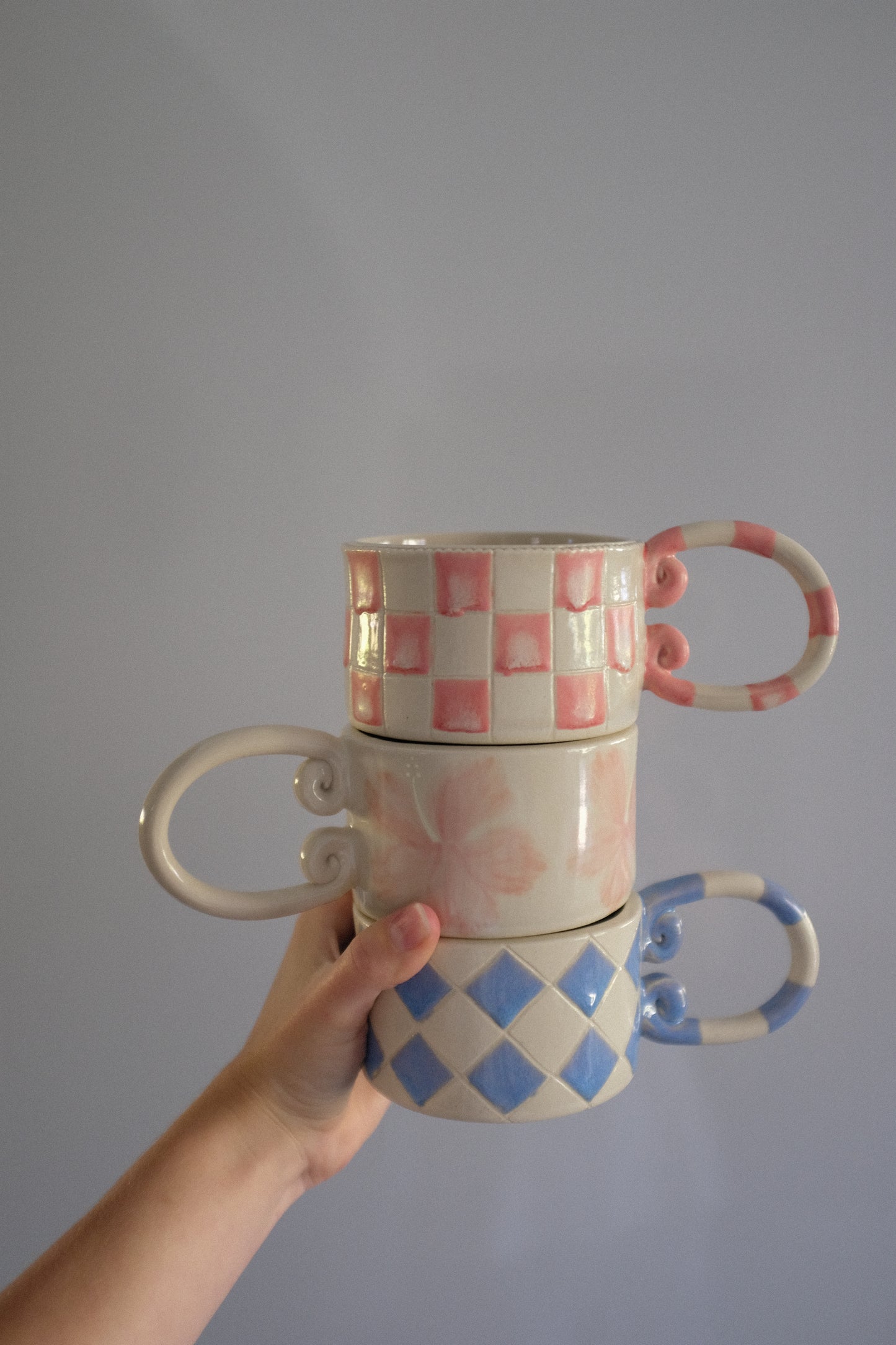 Pink Chequered Mug
